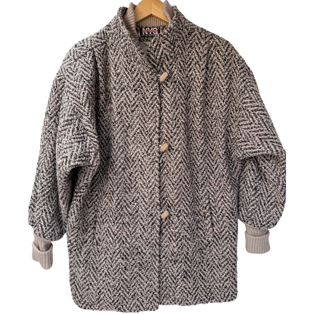 Vintage NYC New York Girl Coat Womens Size 10 Wool USA Union Made Herringbone